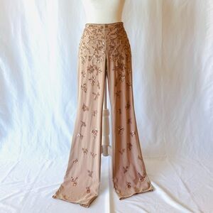 LAUNDRY by Shelli Segal Embellished Wide-Leg Evening Pants – 2000’s Vintage.